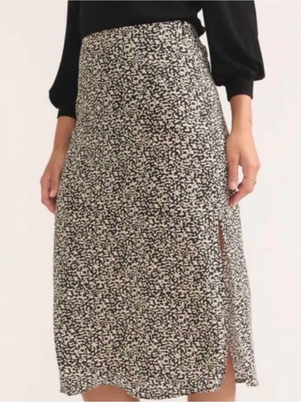 Marine Layer Fall 2024 Abstract Animal Print Midi Slip Skirt Size 4